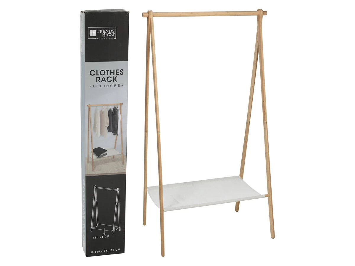 Merkloos Trends4You Bamboe Kledingrek 4 Merkloos Trends4You Bamboe Kledingrek - Afbeelding 2