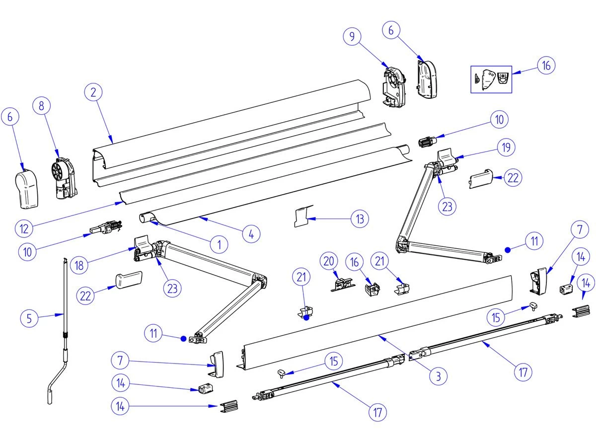 Thule Omnistor Set Eindkappen Cassette 4900 4 Thule Omnistor Set Eindkappen Cassette 4900 - Afbeelding 2