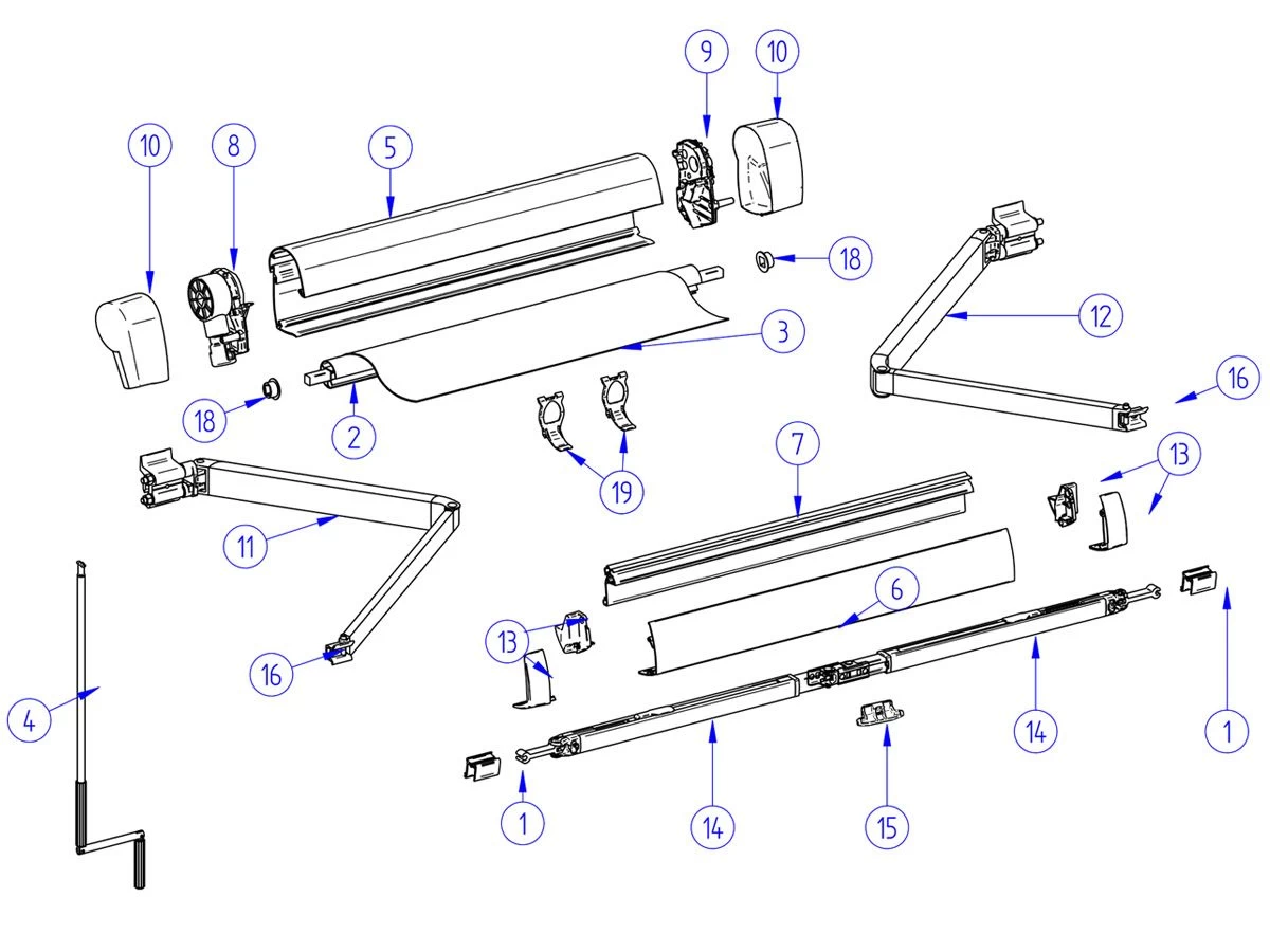 Thule Omnistor Set Eindkappen Cassette 5102 4 Thule Omnistor Set Eindkappen Cassette 5102 - Afbeelding 2
