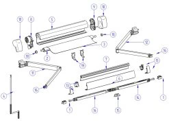 Thule Omnistor Binnenkap & Opdraaimechanisme Links 5102