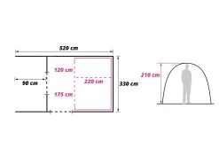 Obelink Columbia 5 Easy Air Tunneltent -Kortingswinkel voor buitenkamperen columbia plattegrond ecommerce 415b