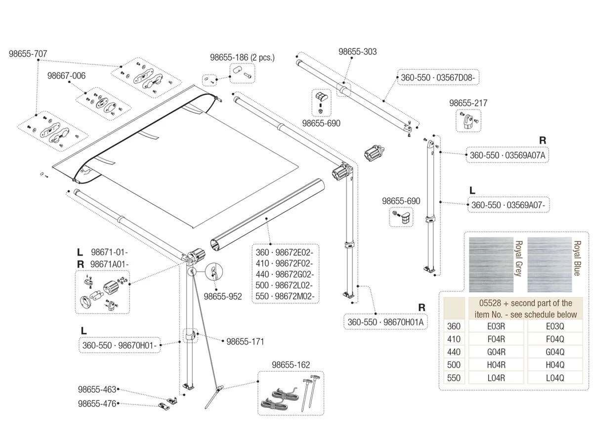 Fiamma Middenbevestiging Rafter Caravanstore