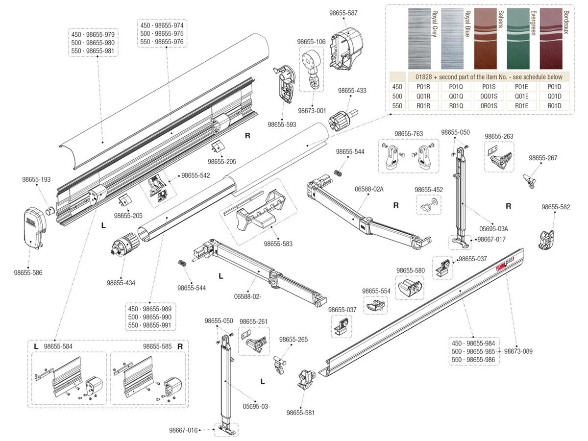 Fiamma Eindkap Cassette Rechts F45L 4 Fiamma Eindkap Cassette Rechts F45L - Afbeelding 2