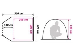 Obelink Shelter 3 CoolDark Koepeltent -Kortingswinkel voor buitenkamperen obelink shelter 3 cooldark floor plan ecommerce 7d85