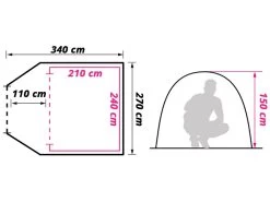 Obelink Shelter 4 CoolDark Koepeltent -Kortingswinkel voor buitenkamperen obelink shelter 4 cooldark floor plan ecommerce f6e0